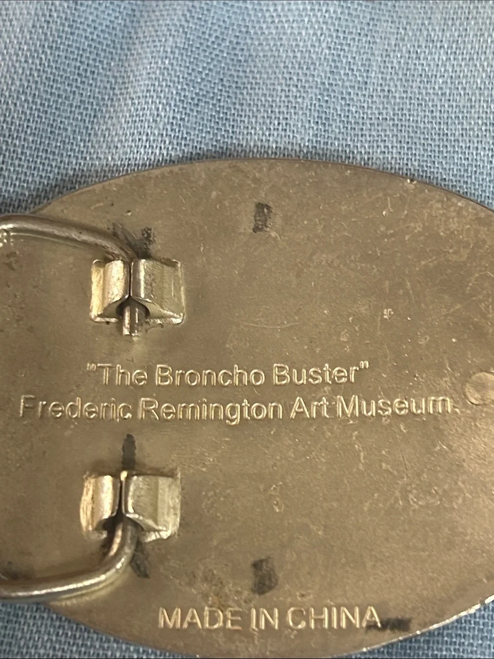 Vintage Frederick Remington Silver tone Belt Buckle “The Bronco Buster”